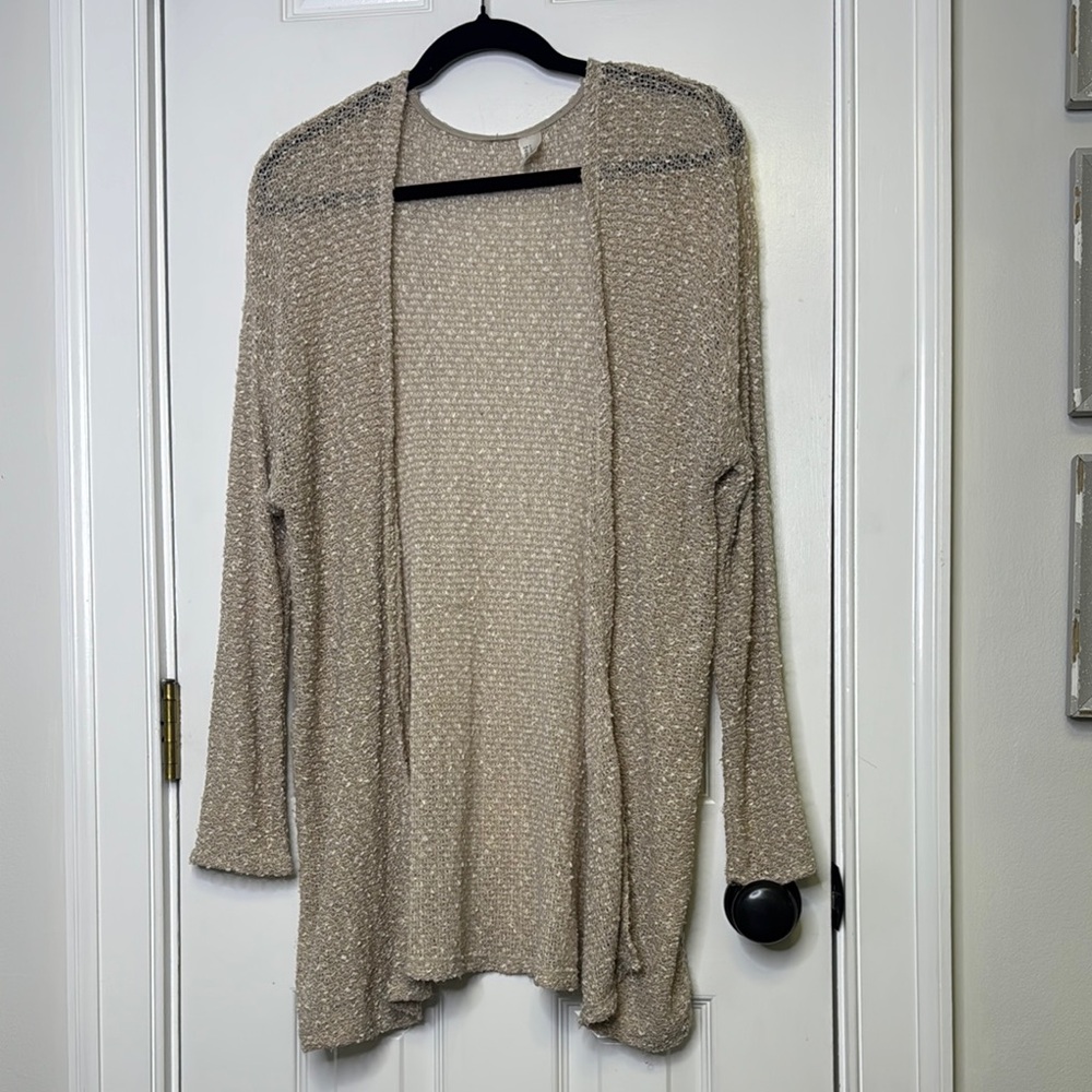 H&M Tan Open-Front Cardigan Sweater